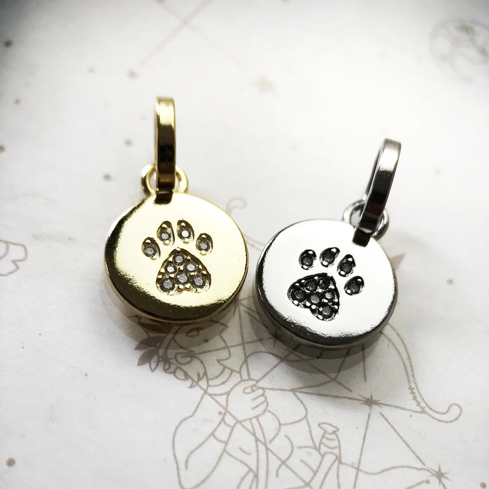 Ciondoli Disco Simpatico zampa di gatto Gioielli autunnali Regalo in argento sterling 925 per donne Animali domestici