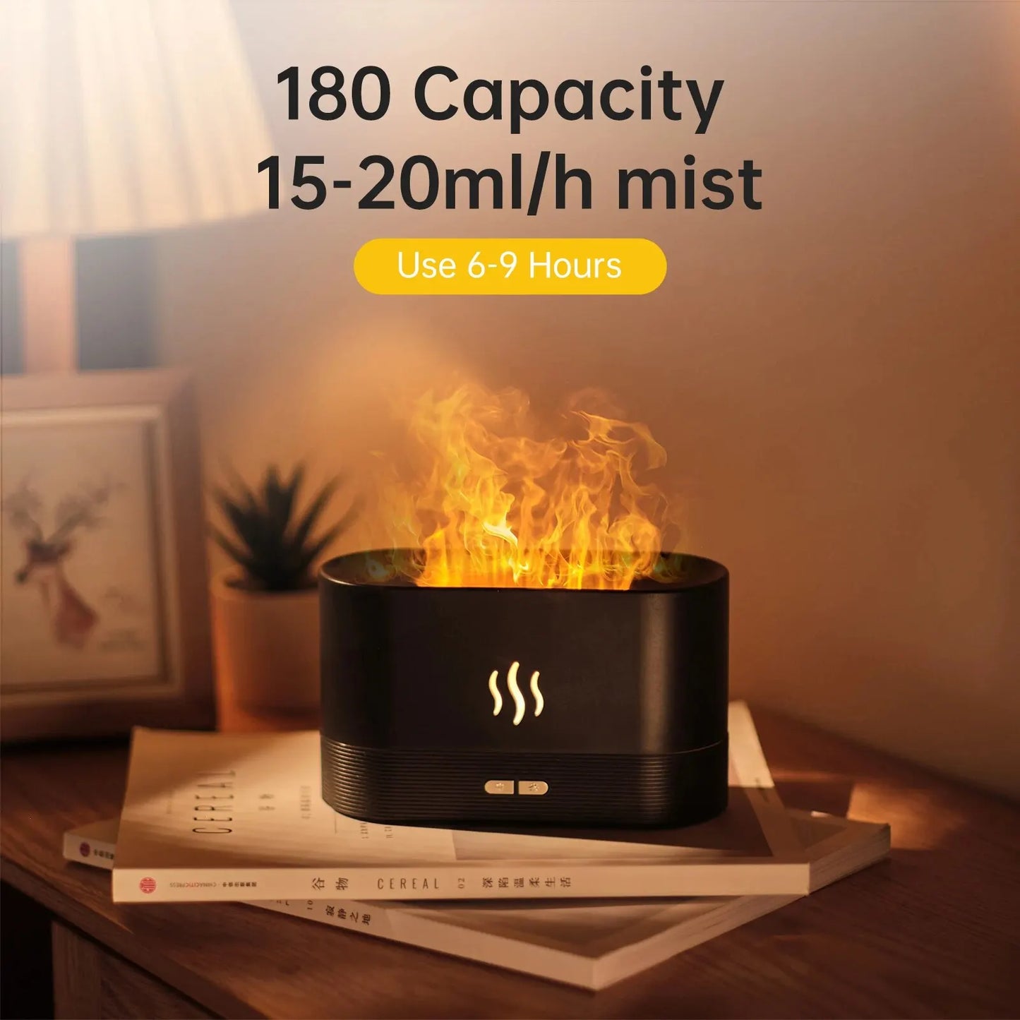 Vissko Aroma diffusore di fiamma a 7 colori umidificatore d'aria da 180ML aromaterapia ad ultrasuoni Cool Mist Maker lampada a olio essenziale Difusers