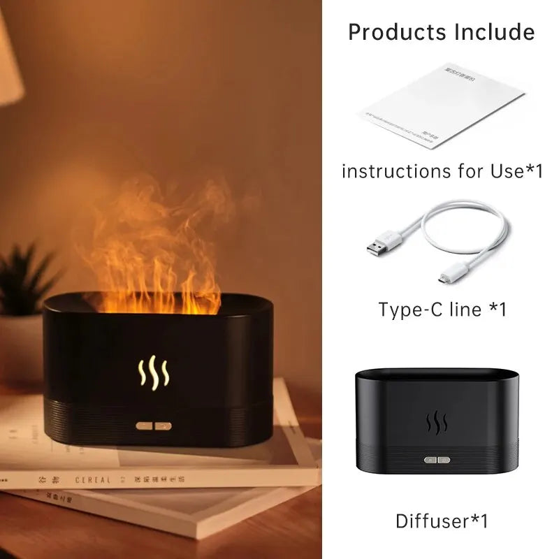 Vissko Aroma diffusore di fiamma a 7 colori umidificatore d'aria da 180ML aromaterapia ad ultrasuoni Cool Mist Maker lampada a olio essenziale Difusers