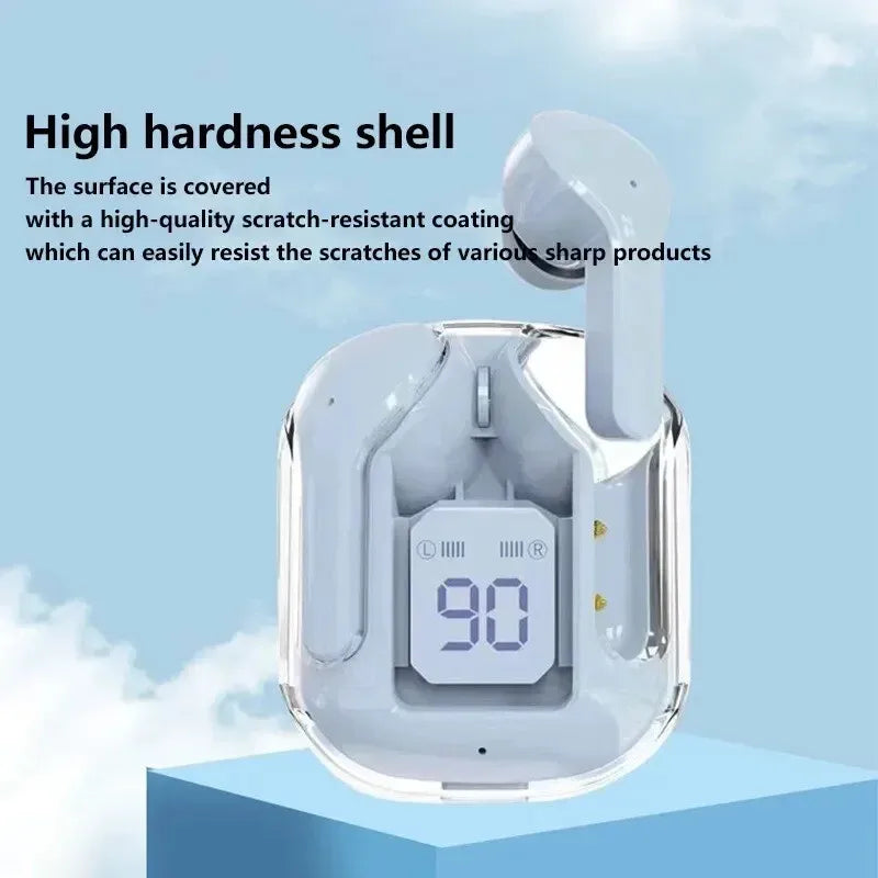 Auricolare Bluetooth Wireless T2 originale cuffie HIFI trasparenti LED Power Display digitale