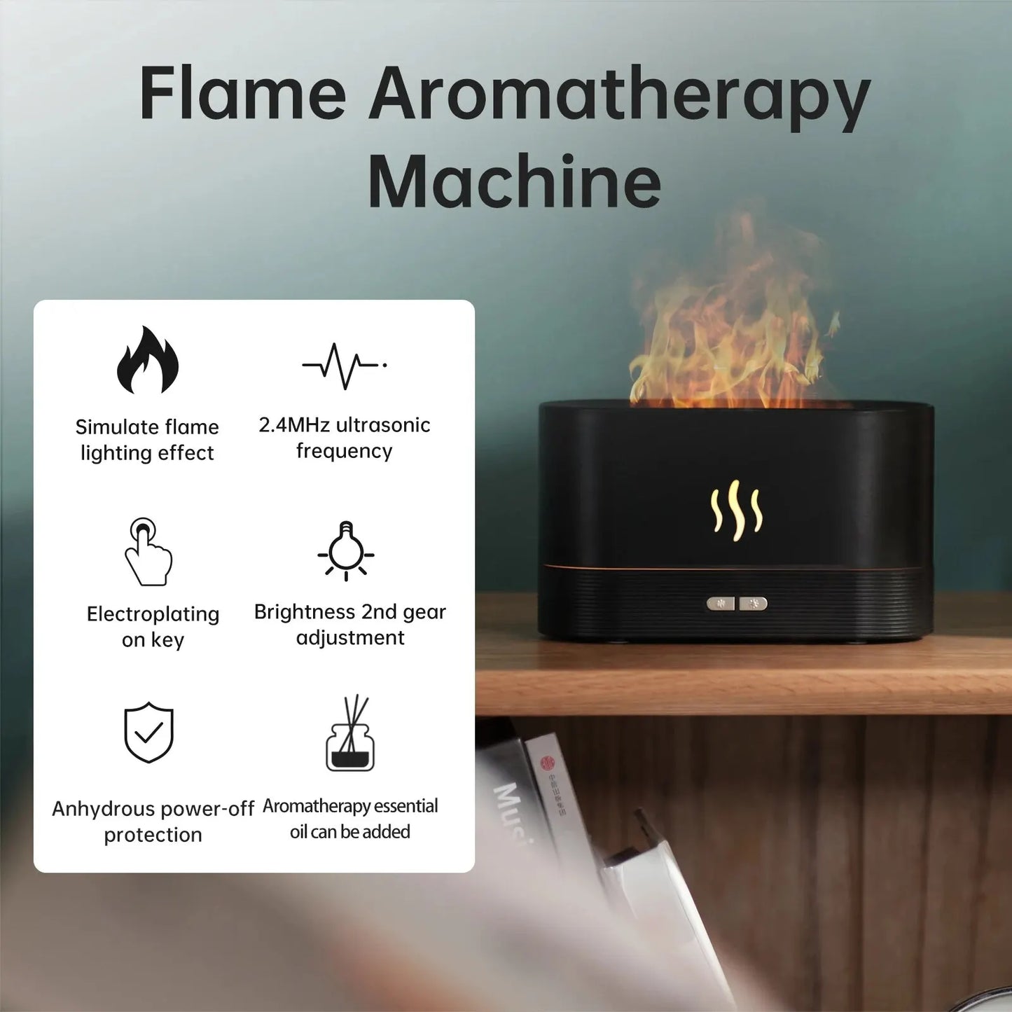 Vissko Aroma diffusore di fiamma a 7 colori umidificatore d'aria da 180ML aromaterapia ad ultrasuoni Cool Mist Maker lampada a olio essenziale Difusers